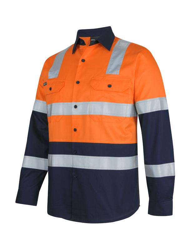 6DNW3 JB's Hi Vis (D+N) L/S 150G Level 3 Work Shirt