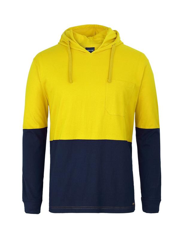 6HCTL JB's Hi Vis L/S Cotton Tee with Hood