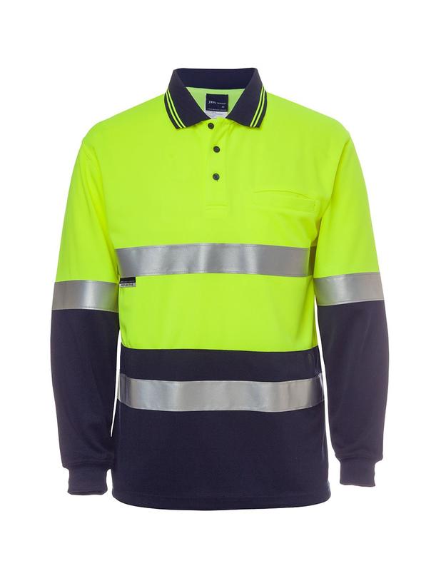 6HVSL JB's Hi Vis L/S (D+N) Traditional Polo