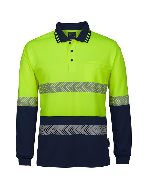 6HLST JB's Hi Vis L/S Segmented Tape Polo