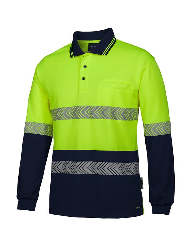 6HLST JB's Hi Vis L/S Segmented Tape Polo