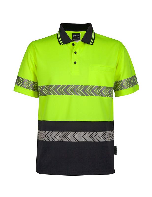 6HSST JB'S Hi Vis S/S Segmented Tape Polo
