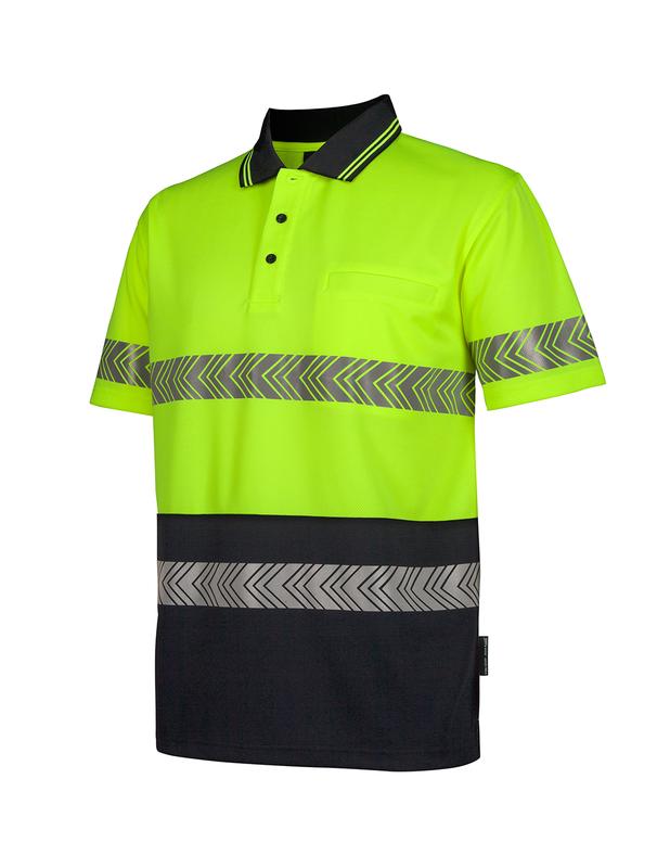 6HSST JB'S Hi Vis S/S Segmented Tape Polo