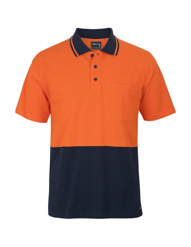 6HVQS JB's Hi Vis S/S Cotton Pique Trad Polo