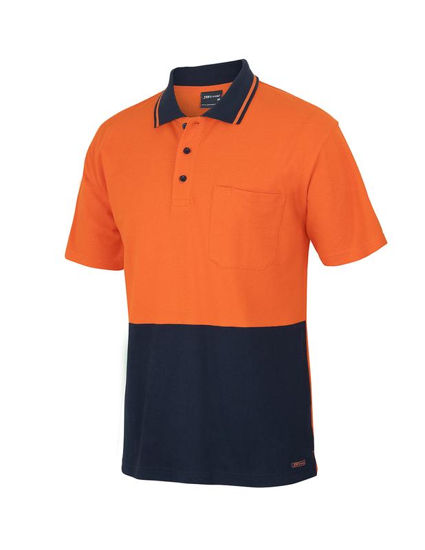 6HVQS JB's Hi Vis S/S Cotton Pique Trad Polo