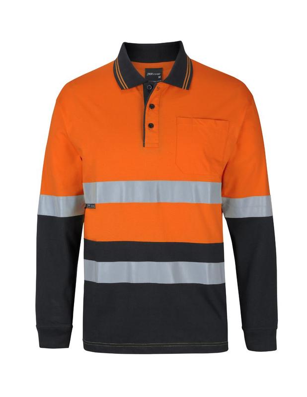 6DCPL JB's Hi Vis (D+N) L/S Cotton Polo