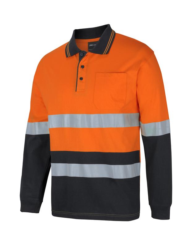 6DCPL JB's Hi Vis (D+N) L/S Cotton Polo