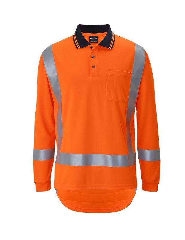 6DTLP JB's Hi Vis (D+N) L/S Non Cuff TTMC-W17 Traditional Polo
