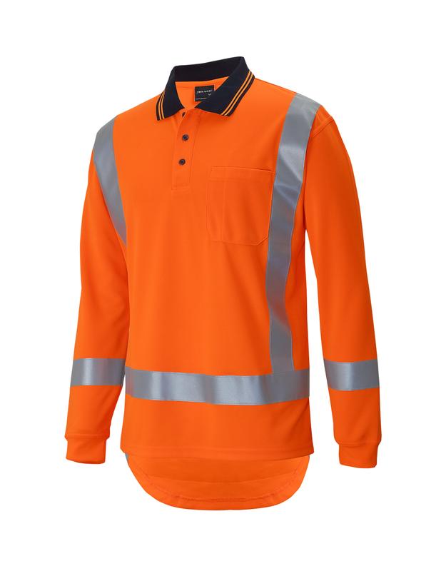 6DTLP JB's Hi Vis (D+N) L/S Non Cuff TTMC-W17 Traditional Polo