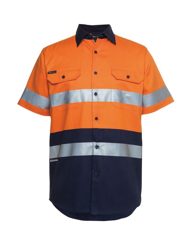 6HSS JB'S Hi Vis S/S (D+N) 190G Work Shirt