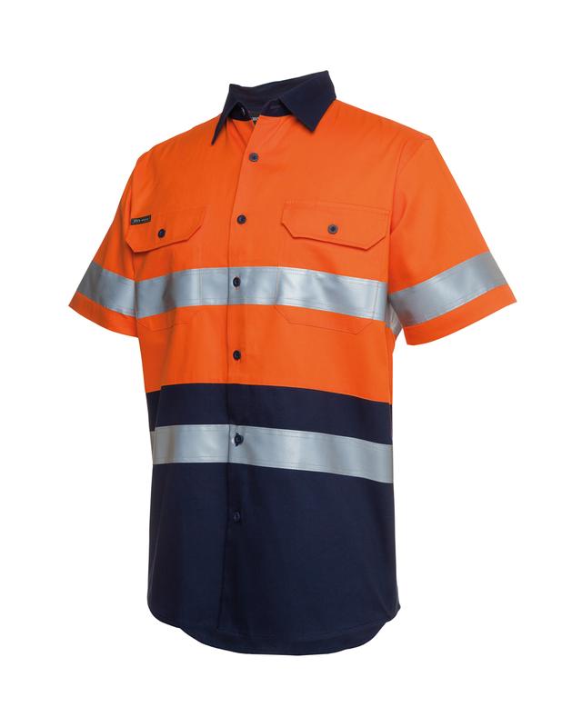 6HSS JB'S Hi Vis S/S (D+N) 190G Work Shirt