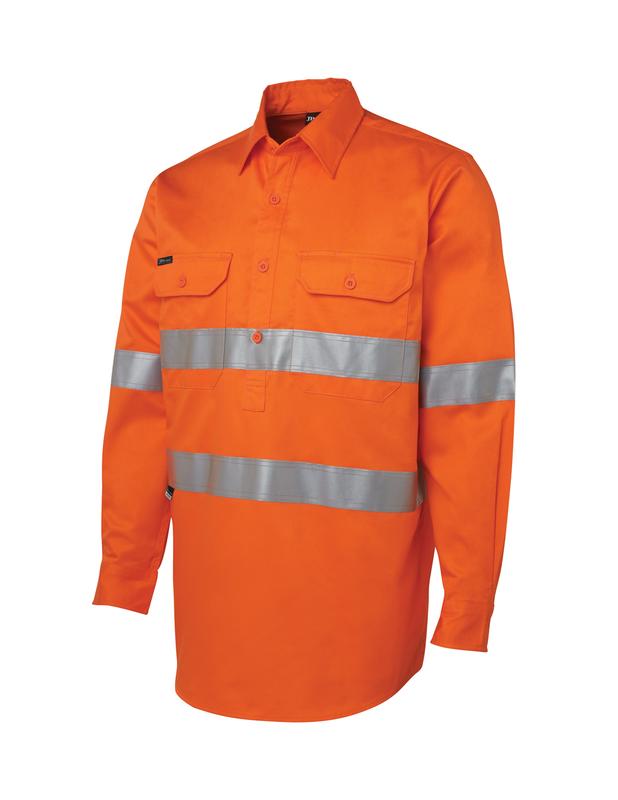 6HWCF JB's Hi Vis (D+N) Close Front L/S 190g Work Shirt