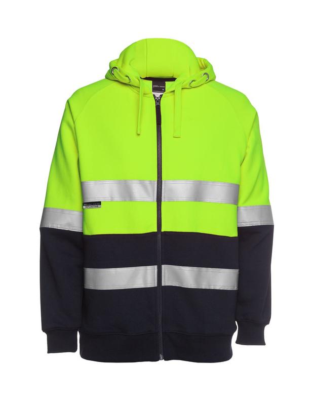 6DNH JB's Hi Vis (D+N) Full Zip Fleecy Hoodie