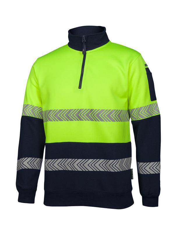6HZS JB's Hi Vis 1/2 Zip Segmented Tape Fleecy