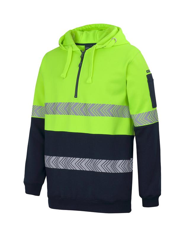 6HZSH JB's Hi Vis (D+N) 1/2 Zip Segmented Tape Hoodie