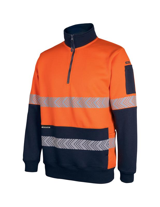 6DPS JB's Hi Vis 330g 1/2 Zip Segmented Tape Fleece