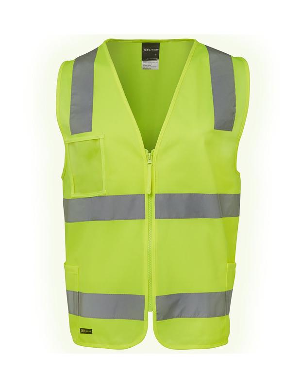 6DNSZ JB's Hi Vis (D+N) Zip Safety Vest